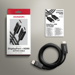 AXAGON RVD-HI20C2, DisplayPort - HDMI 2.0b redukcia/kábl 1.8m, 4K/60Hz