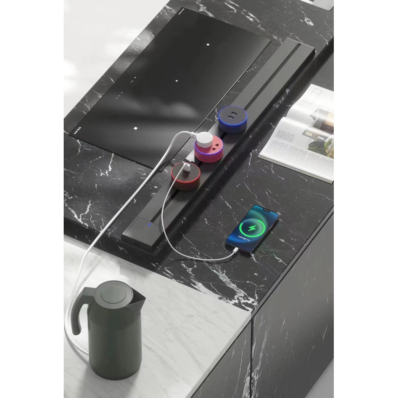 Zásuvková lišta - povrchová Viking LP40B/230V,50Hz/40cm dĺžka/čierna/až 5modulov/IP20/hliník/povrchová
