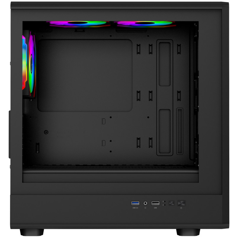 EVOLVEO Panthera, mATX/3x ARGB 120/drevo+sklo