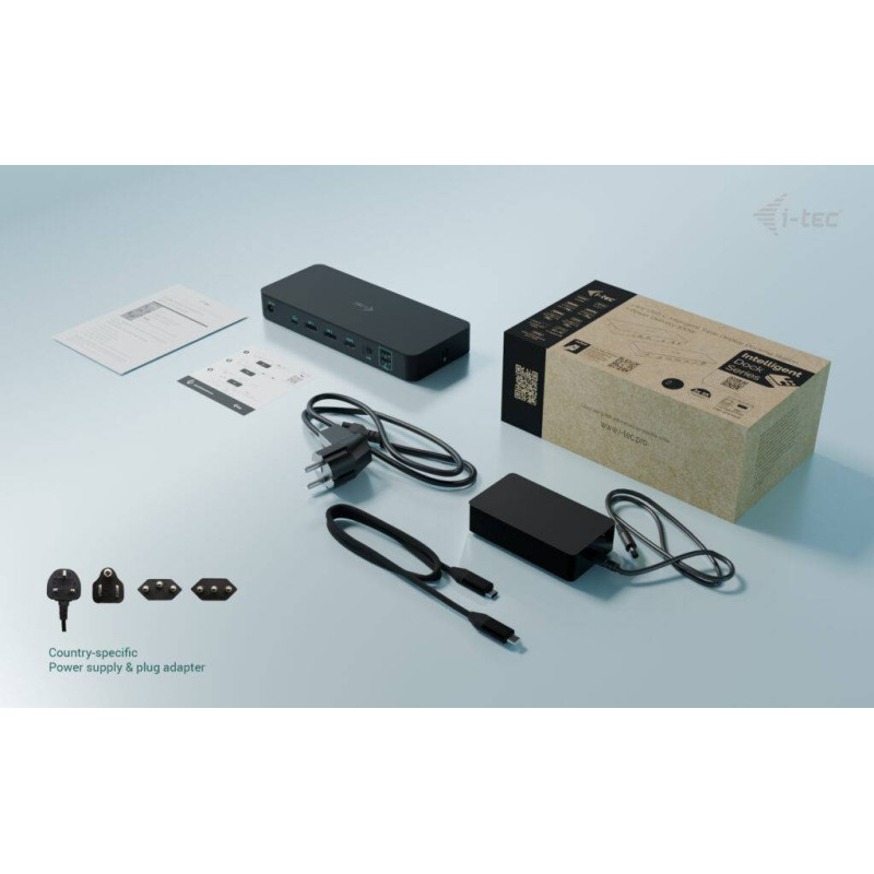 i-tec USB-C Intelligent Triple Display Docking Station, Power Delivery 100W