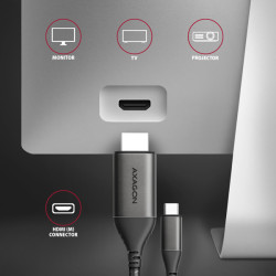 AXAGON RVC-HI2MC, USB-C - HDMI 2.0a redukcia / kábel 1.8m, 4K/60Hz HDR10