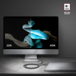 AXAGON RVC-HI2MC, USB-C - HDMI 2.0a redukcia / kábel 1.8m, 4K/60Hz HDR10
