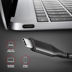 AXAGON RVC-HI2MC, USB-C - HDMI 2.0a redukcia / kábel 1.8m, 4K/60Hz HDR10