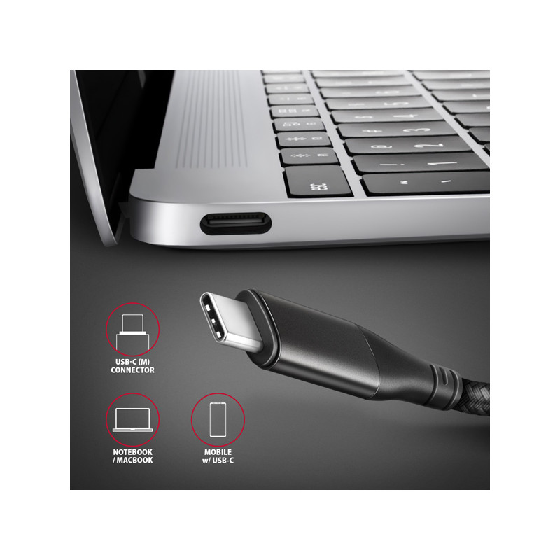 AXAGON RVC-HI2MC, USB-C - HDMI 2.0a redukcia / kábel 1.8m, 4K/60Hz HDR10