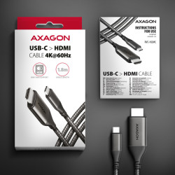 AXAGON RVC-HI2MC, USB-C - HDMI 2.0a redukcia / kábel 1.8m, 4K/60Hz HDR10