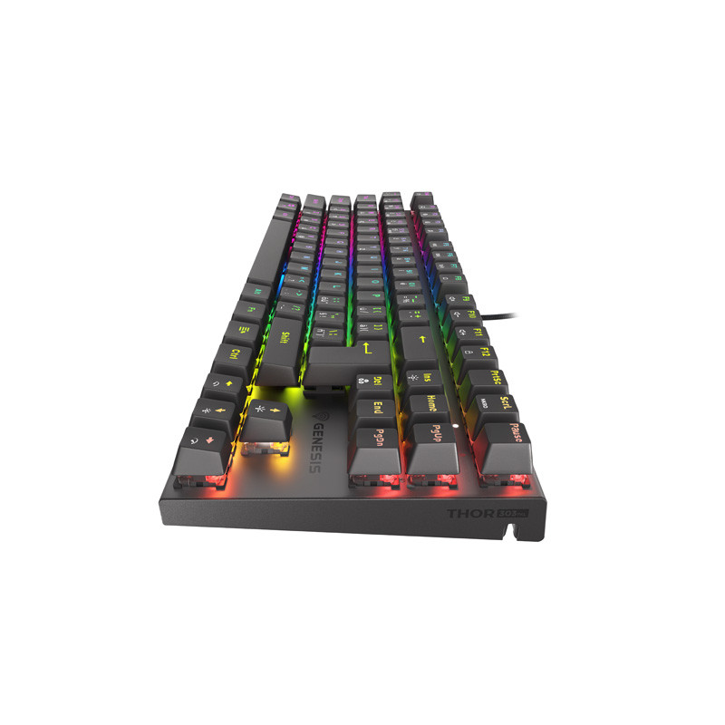 Genesis herná mechanická klávesnica THOR 303/TKL/RGB/Outemu Red/Drôtová USB/ CZ- SK layout/Čierna