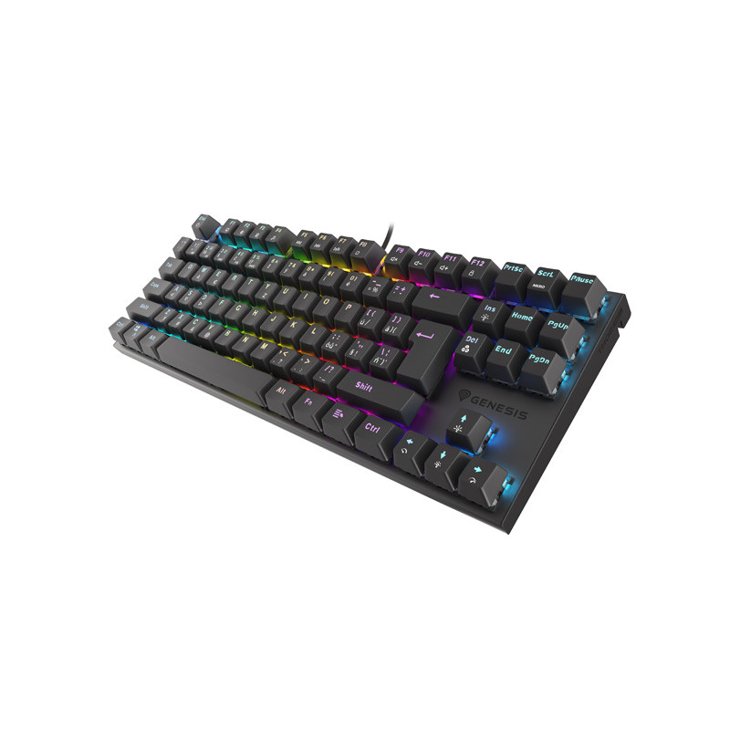 Genesis herná mechanická klávesnica THOR 303/TKL/RGB/Outemu Red/Drôtová USB/ CZ- SK layout/Čierna