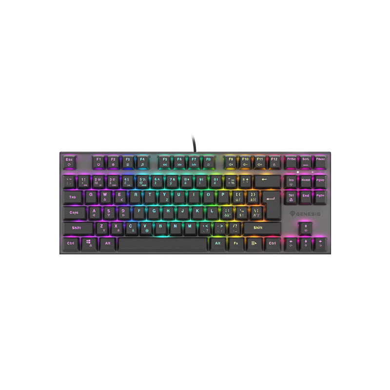 Genesis herná mechanická klávesnica THOR 303/TKL/RGB/Outemu Red/Drôtová USB/ CZ- SK layout/Čierna