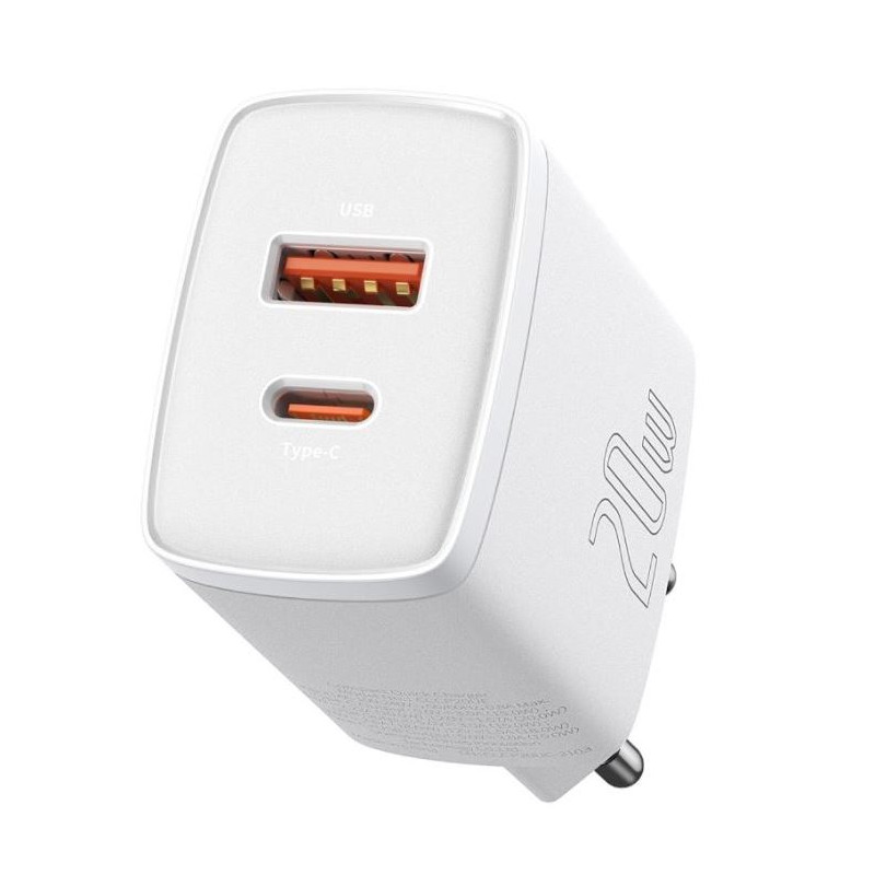 NONAME - Baseus CCXJ-B02 Compact Quick Nabíjačka USB/USB-C 20W White