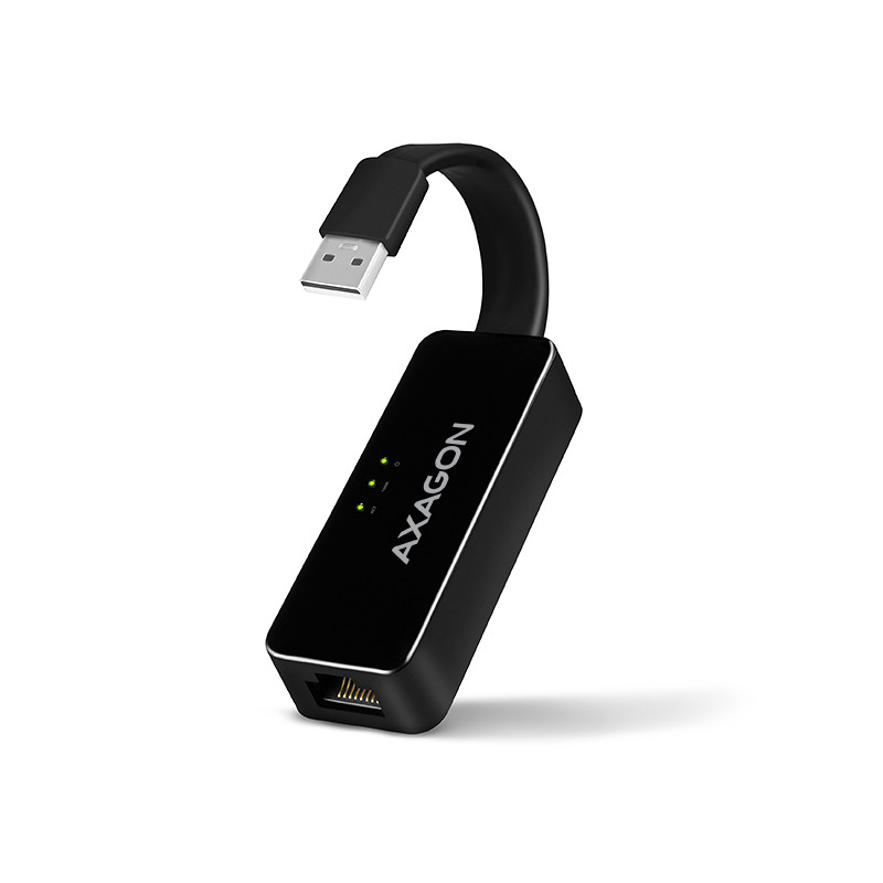 AXAGON ADE-XR, USB 2.0 - Fast Ethernet sieťová karta, auto inštal, čierna
