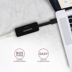 AXAGON ADE-XR, USB 2.0 - Fast Ethernet sieťová karta, auto inštal, čierna