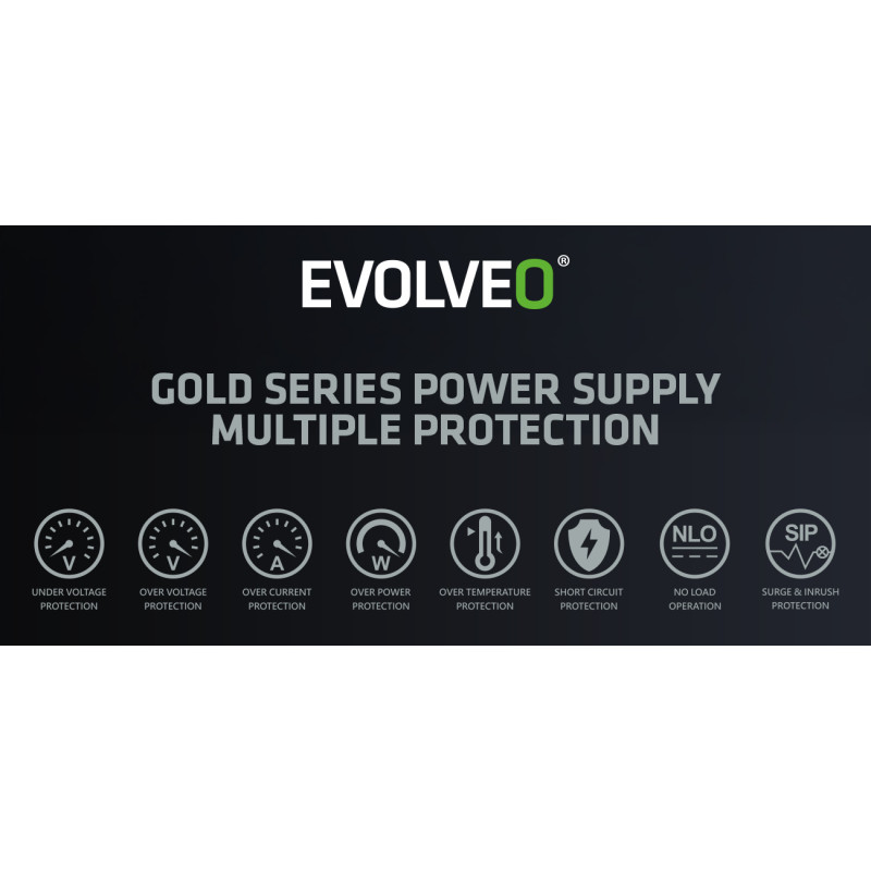 EVOLVEO G750,750W,ATX3.1,14cm,aPFC,80+GOLD,3YRW