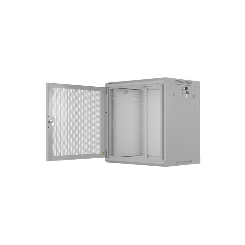 LANBERG - NÁSTENNÁ INŠTALAČNÁ SKRIŇA 19'' 12U 600X450 ŠEDÉ PERFOROVANÉ DVERE - PLOCHÉ BALENIE