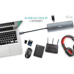 i-tec USB-C Metal Nano Docking Station 4K HDMI LAN, Power Delivery 100 W + Charger 100 W (bundle)