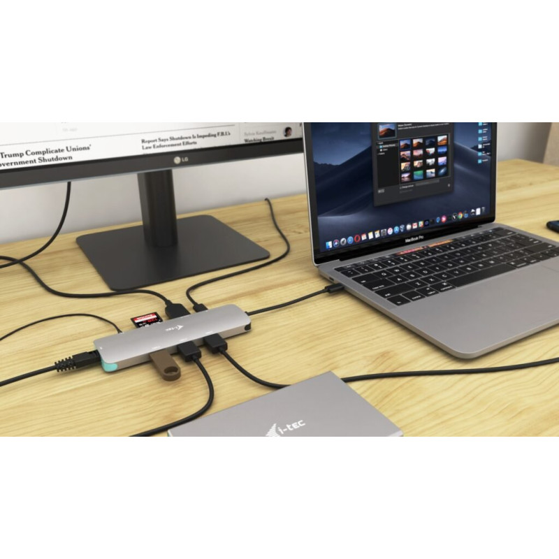 i-tec USB-C Metal Nano Docking Station 4K HDMI LAN, Power Delivery 100 W + Charger 100 W (bundle)