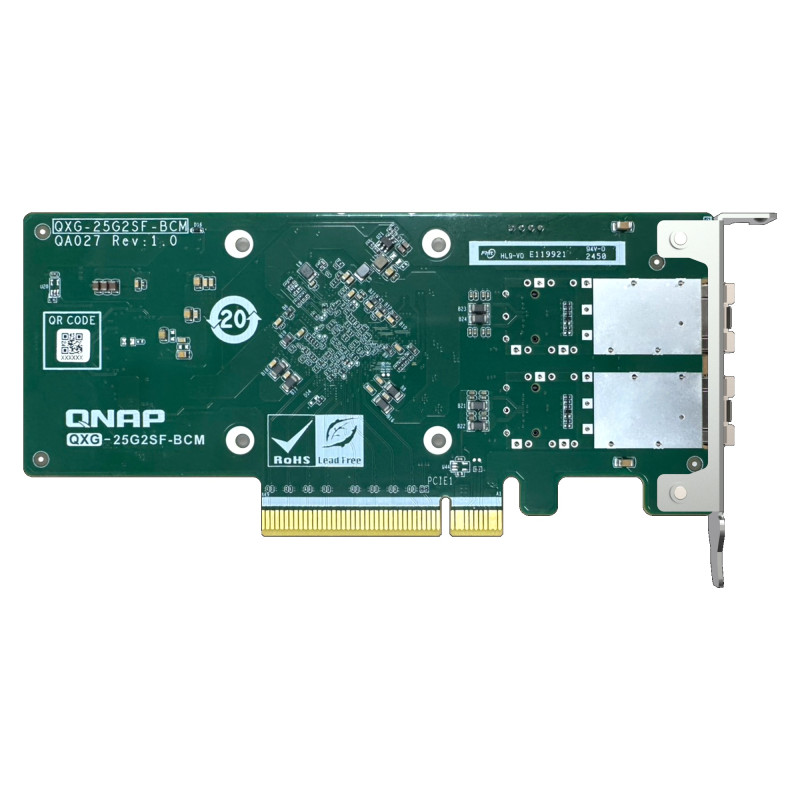 QNAP QXG-25G2SF-BCM Dual port na 25GbE Network adaptér, 2 x SFP28, Broadcom 57504 controller
