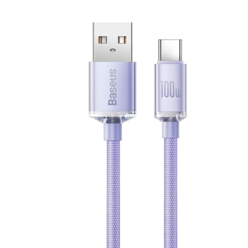 NONAME - Baseus CAJY000405 Crystal Shine Series Dátový Kabel USB - USB-C 100W 1,2m Purple