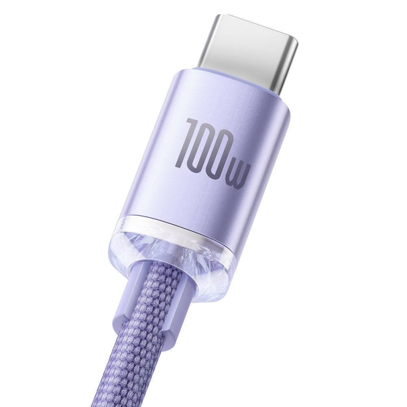 NONAME - Baseus CAJY000405 Crystal Shine Series Dátový Kabel USB - USB-C 100W 1,2m Purple