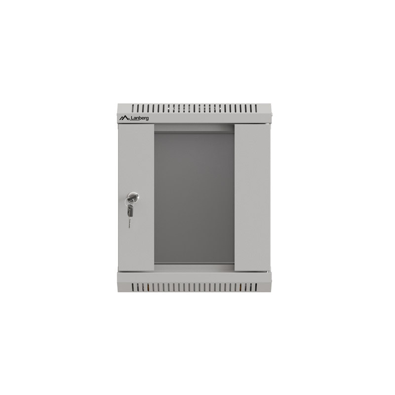 LANBERG RACKOVÁ SKRIŇA 10'' NÁSTENNÁ 6U/300X300 (FLAT PACK) S PRESKLENÝMI DVERAMI ŠEDÁ