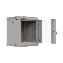 LANBERG RACKOVÁ SKRIŇA 10'' NÁSTENNÁ 6U/300X300 (FLAT PACK) S PRESKLENÝMI DVERAMI ŠEDÁ