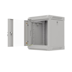 LANBERG RACKOVÁ SKRIŇA 10'' NÁSTENNÁ 6U/300X300 (FLAT PACK) S PRESKLENÝMI DVERAMI ŠEDÁ