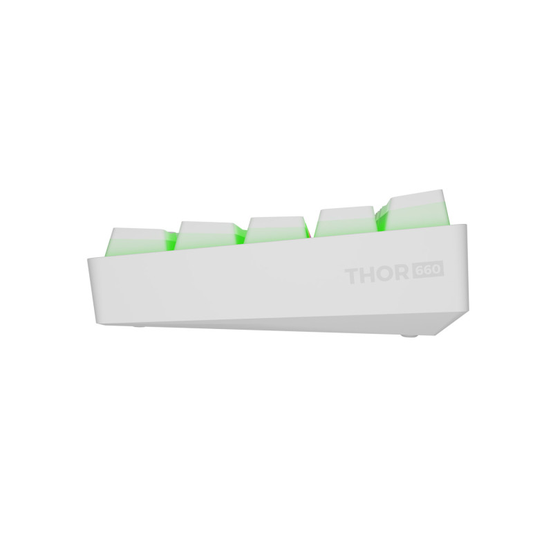 Genesis herná klávesnica THOR 660 G2/Gateron Brown/USB+BT/US layout/Biela