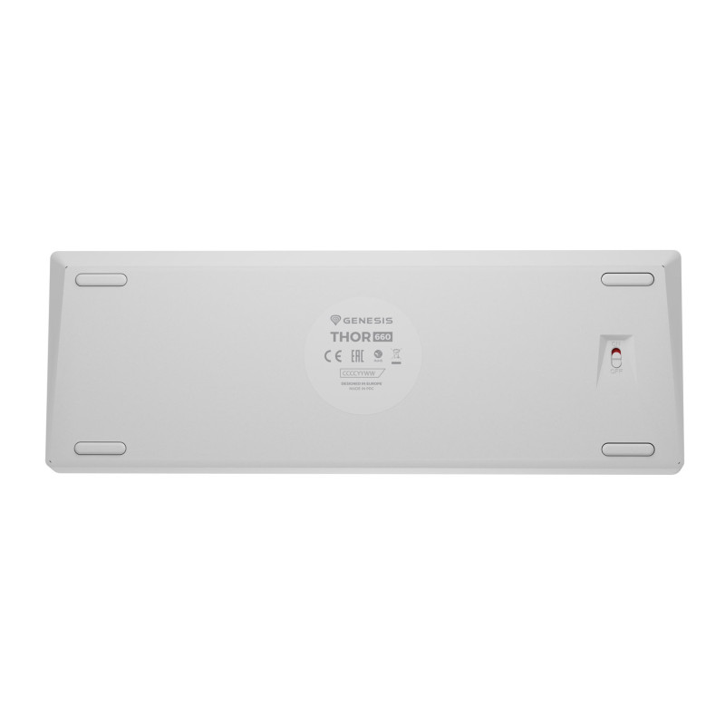 Genesis herná klávesnica THOR 660 G2/Gateron Brown/USB+BT/US layout/Biela