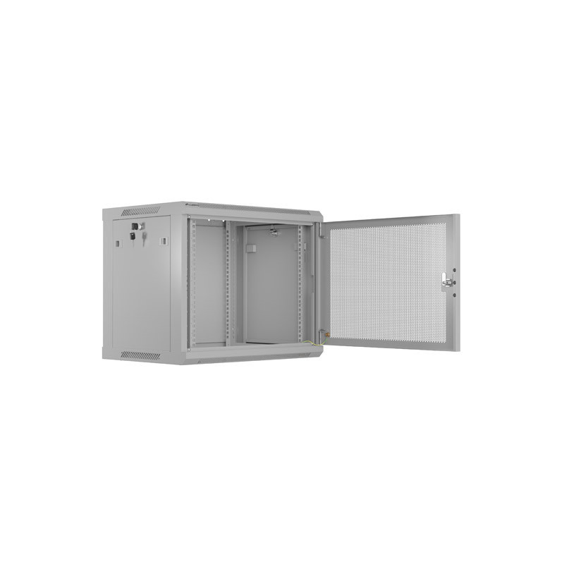 LANBERG - NÁSTENNÁ INŠTALAČNÁ SKRIŇA 19'' 9U 600X450 ŠEDÉ PERFOROVANÉ DVERE - PLOCHÉ BALENIE