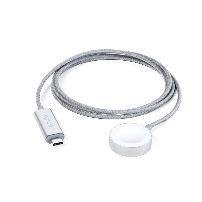Epico USB-C Charger Apple Watch 1,2m - strieborná