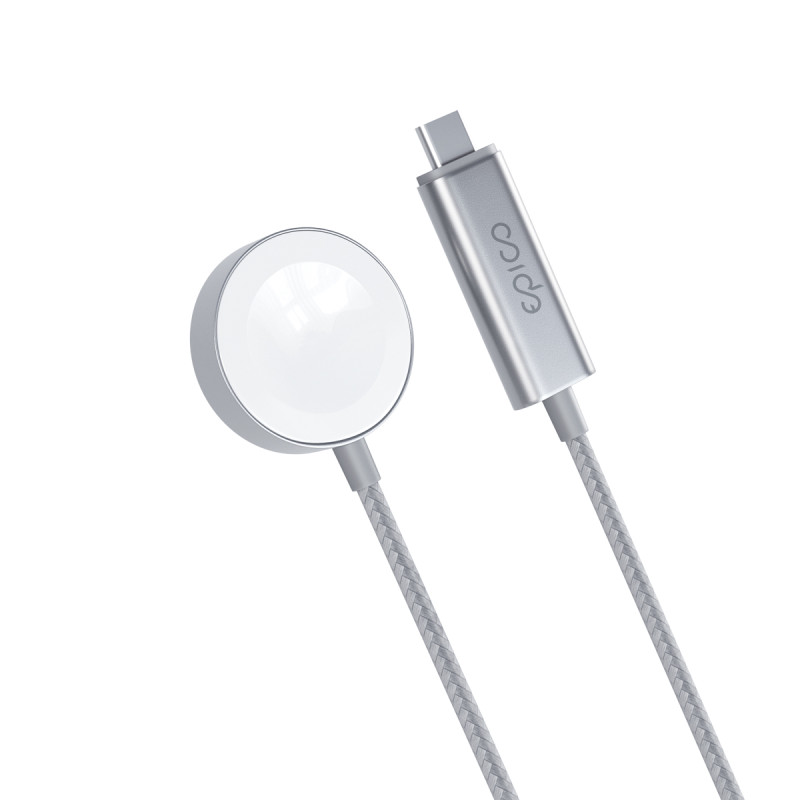 Epico USB-C Charger Apple Watch 1,2m - strieborná