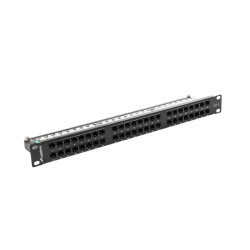 LANBERG PATCH PANEL 48 PORTOV 1U 19'' CAT.6 UTP ČIERNY
