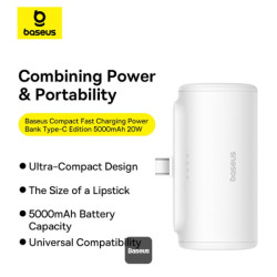 NONAME - Baseus power banka 5000mAh 20W USB-C biela