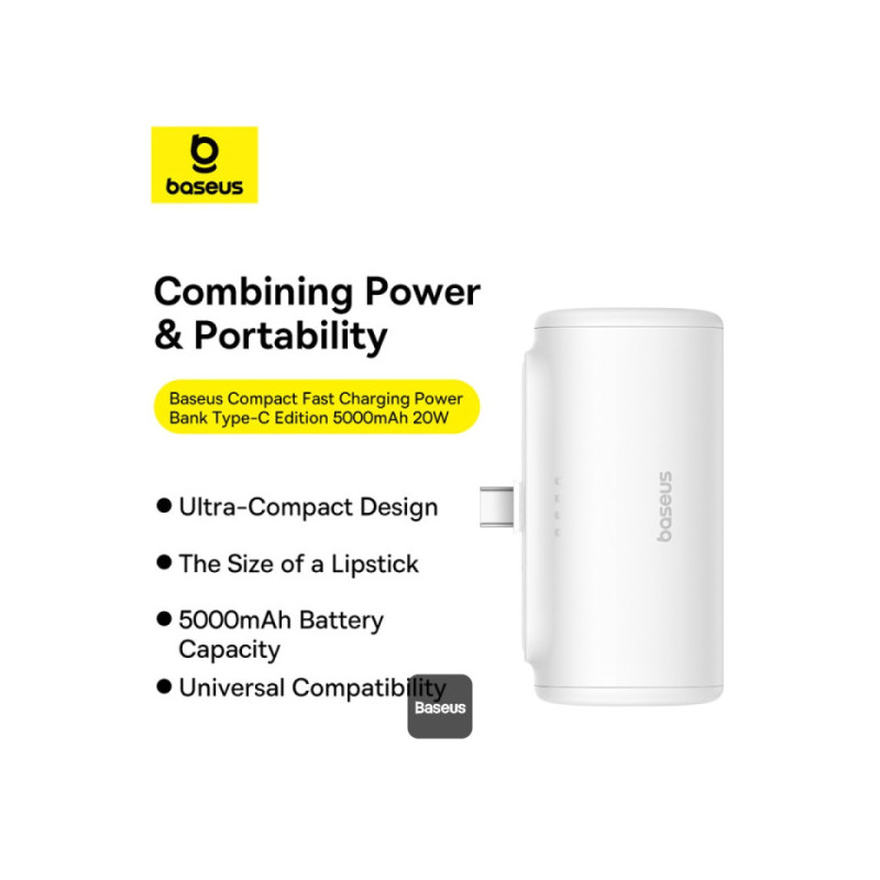 NONAME - Baseus power banka 5000mAh 20W USB-C biela