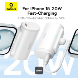 NONAME - Baseus power banka 5000mAh 20W USB-C biela