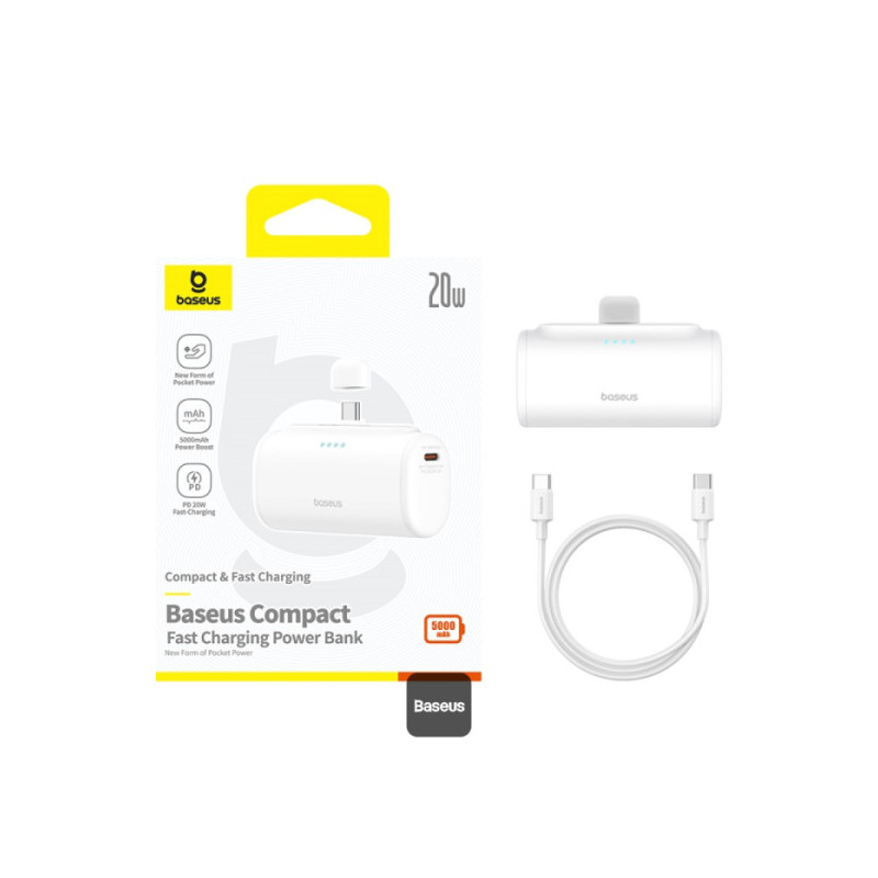 NONAME - Baseus power banka 5000mAh 20W USB-C biela