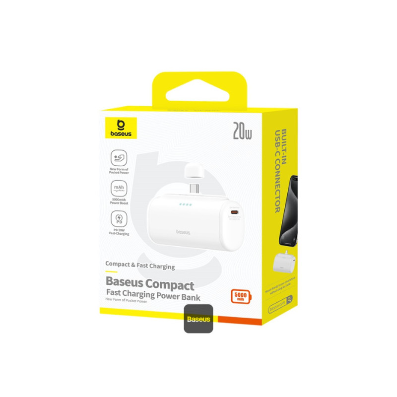NONAME - Baseus power banka 5000mAh 20W USB-C biela