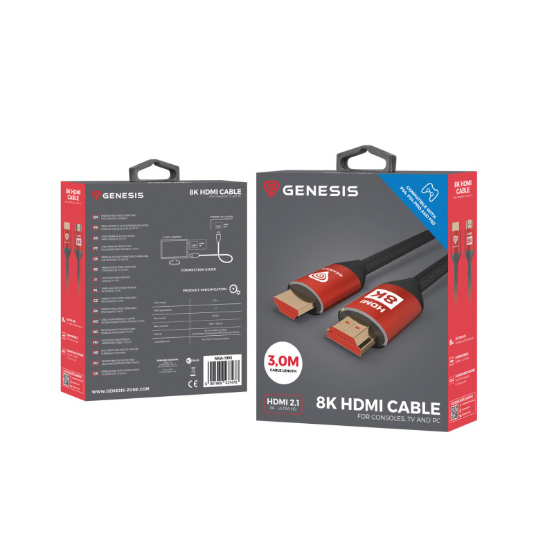 Genesis kábel HDMI M/M V2.1 3M 8K pre PS5/PS4