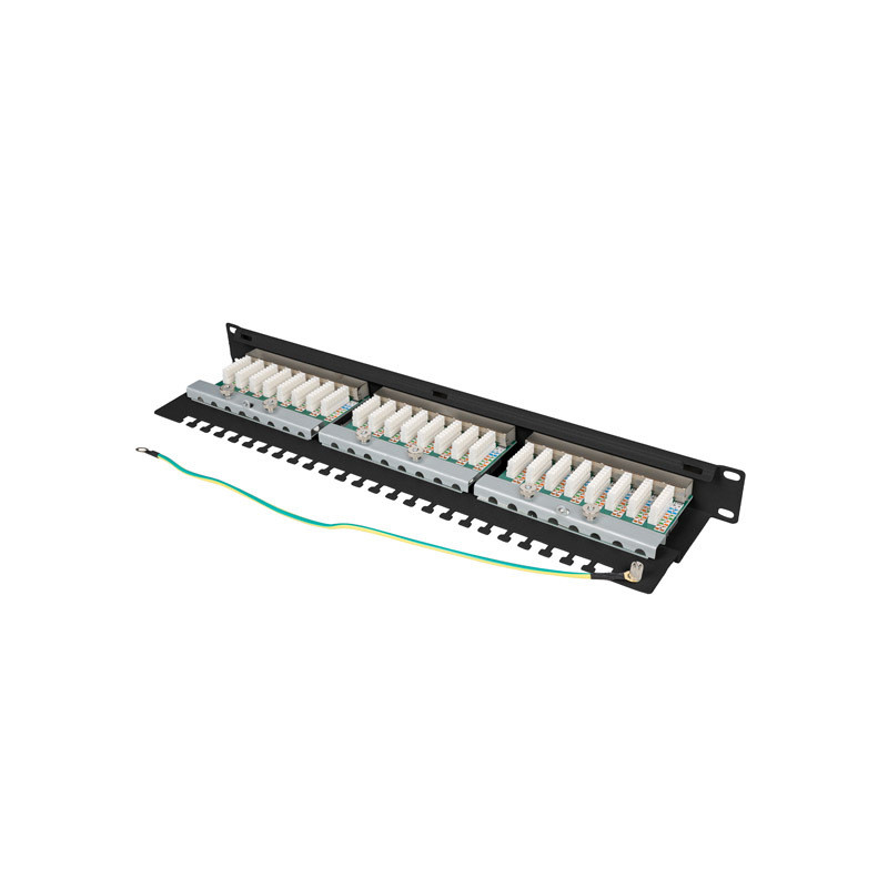 LANBERG PATCH PANEL 24 PORTOV 1U 19'' CAT.6 FTP TIENE ČIERNY