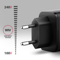AXAGON ACU-PQ67D GaN nabíjačka do siete 67W, USB-A+USB-C, PD3.0/PPS/QC4+/SFC2.0/Apple, LCD display