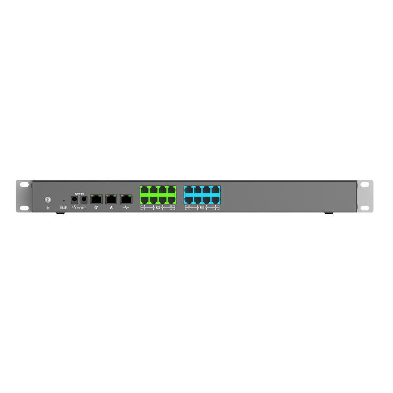 Grandstream UCM6308 VoIP PBX, 3000 užív., 450 sú. hov., videokonf. 60úč., 8xFXO, 8xFXS port