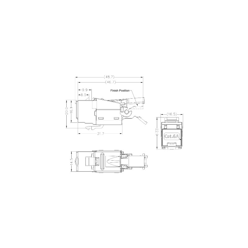 DATACOM STP Keystone 10G RJ45 CAT6A Silver