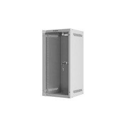 LANBERG RACKOVÁ SKRIŇA 10'' NÁSTENNÁ 12U/280X310 (FLAT PACK) S PRESKLENÝMI DVERAMI ŠEDÁ