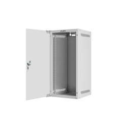 LANBERG RACKOVÁ SKRIŇA 10'' NÁSTENNÁ 12U/280X310 (FLAT PACK) S PRESKLENÝMI DVERAMI ŠEDÁ