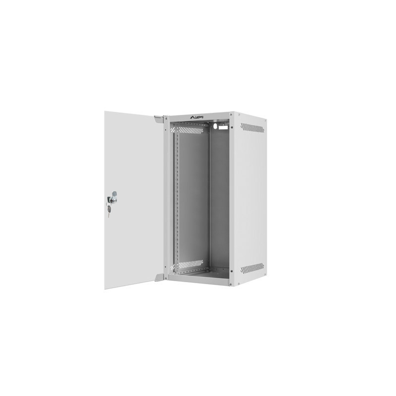 LANBERG RACKOVÁ SKRIŇA 10'' NÁSTENNÁ 12U/280X310 (FLAT PACK) S PRESKLENÝMI DVERAMI ŠEDÁ