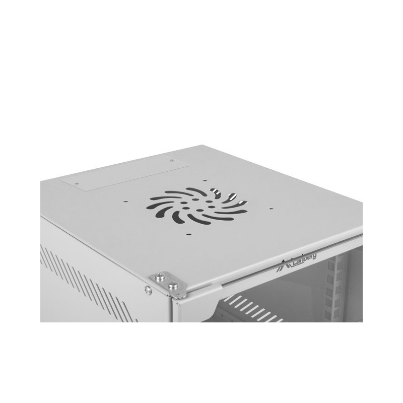 LANBERG RACKOVÁ SKRIŇA 10'' NÁSTENNÁ 12U/280X310 (FLAT PACK) S PRESKLENÝMI DVERAMI ŠEDÁ