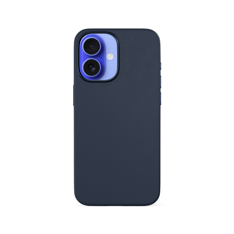 Epico Mag+ kožený kryt iPhone 16 - modrá