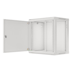 LANBERG RACKOVÁ SKRIŇA 19'' NÁSTENNÁ 12U/600X450 PRO VLASTNÚ MONTÁŽ S KOVOVÝMI DVERAMI ŠEDÁ