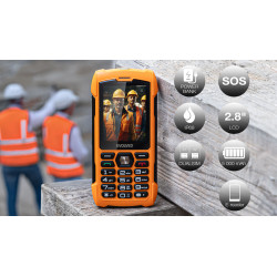 EVOLVEO StrongPhone H1, IP68 odolný Dual SIM telefón, 2,8'' LCD, 5000mAh, Powerbanka, oranžový