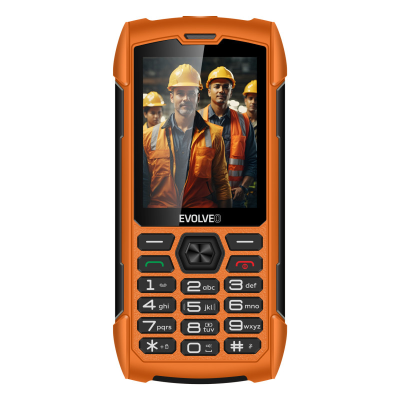 EVOLVEO StrongPhone H1, IP68 odolný Dual SIM telefón, 2,8'' LCD, 5000mAh, Powerbanka, oranžový