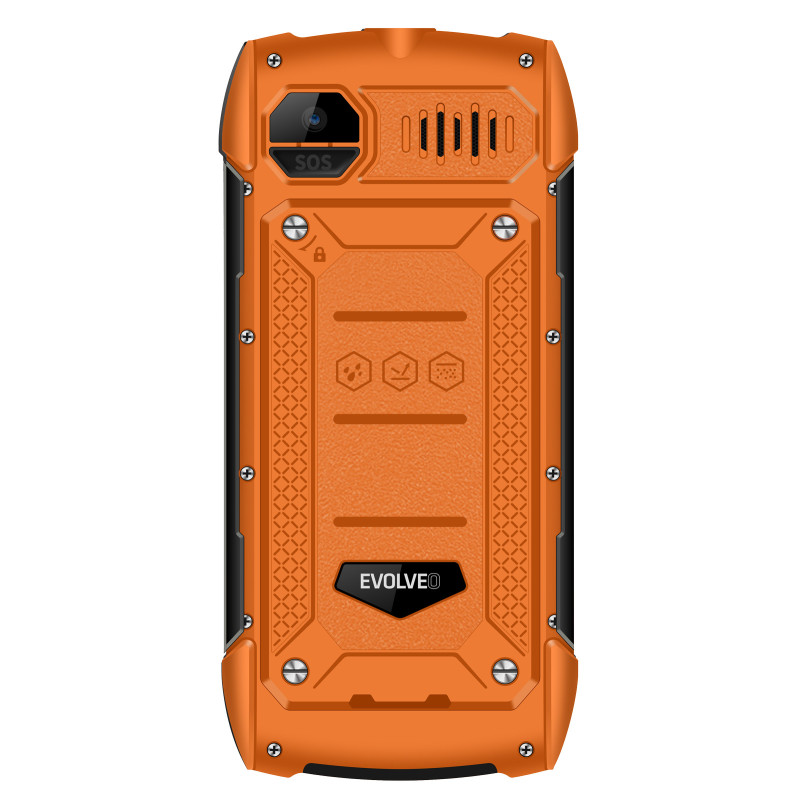 EVOLVEO StrongPhone H1, IP68 odolný Dual SIM telefón, 2,8'' LCD, 5000mAh, Powerbanka, oranžový
